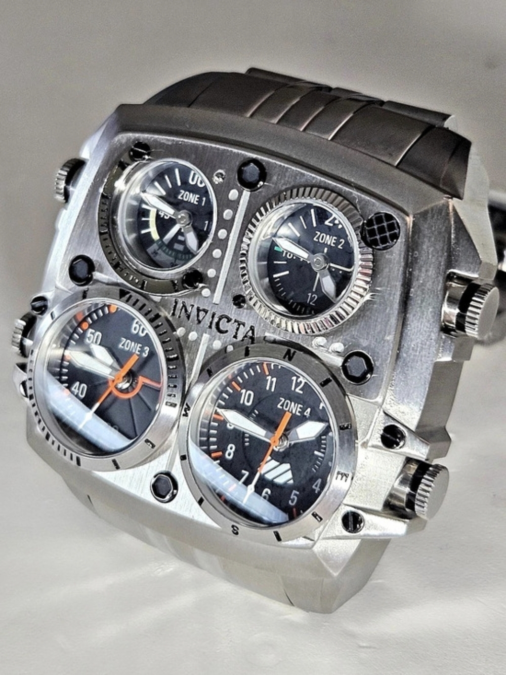 Invicta 2020 Aviator Zulu Time Model 35198 Men's Watch Silver & Black